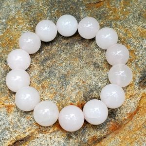 Rose Quartz Beaded Bracelet Heart Chakra NWOT